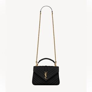 Yves Saint Laurent Black Leather College Shoulder Bag